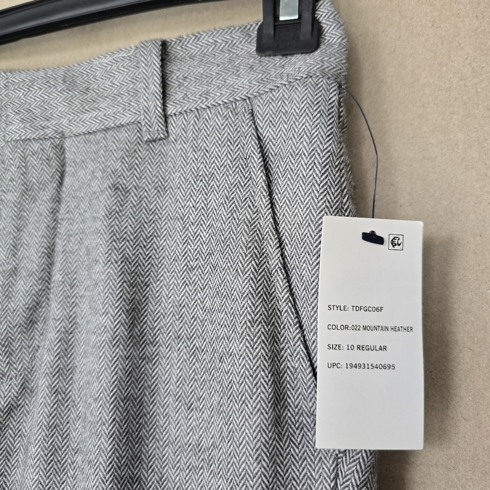 Nwt Tommy Hilfiger Boys Brushed Herringbone Mountain Heather Gray Slacks Pants - Picture 3 of 10